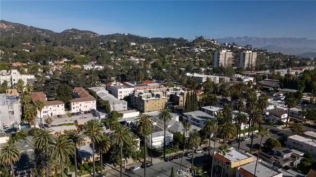 an aerial view of a city
