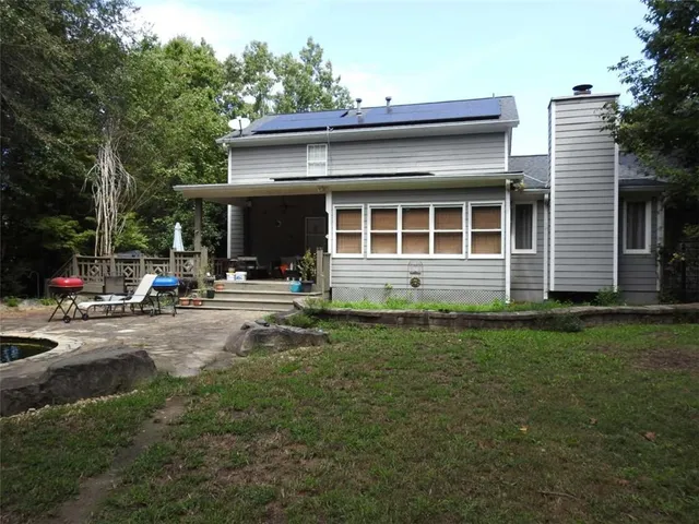 a view of a yard with a trees