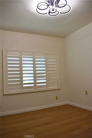 a view of a livingroom with a large window