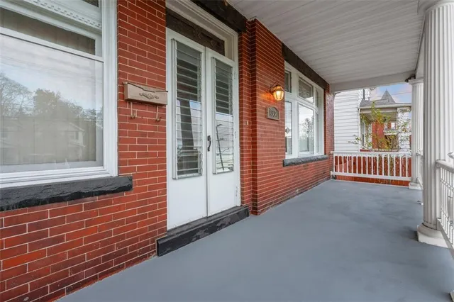 a view of a house with a porch