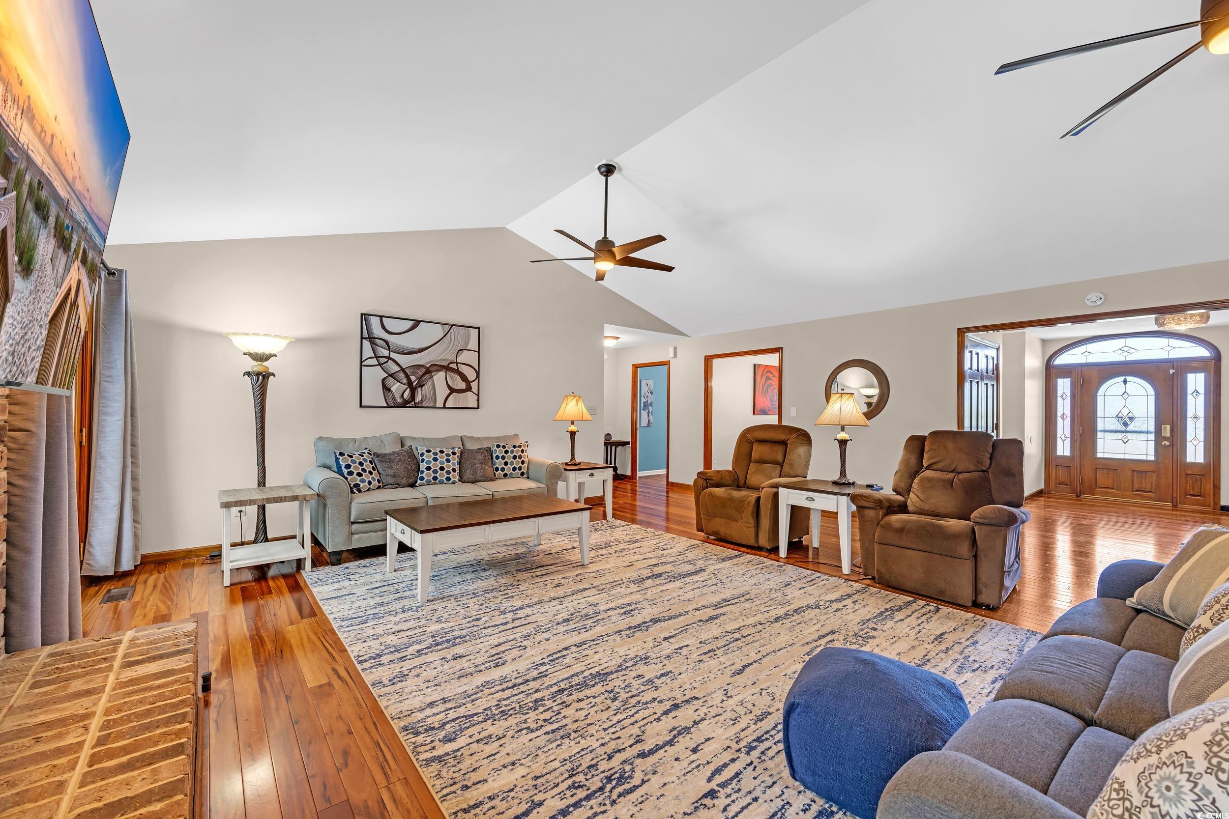 1014 Academy Drive Conway, SC 29526 - Photo 6 of 40 Living room with a ceiling fan, hardwood / wood-st