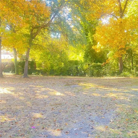 a view of yard with swimming pool and green space