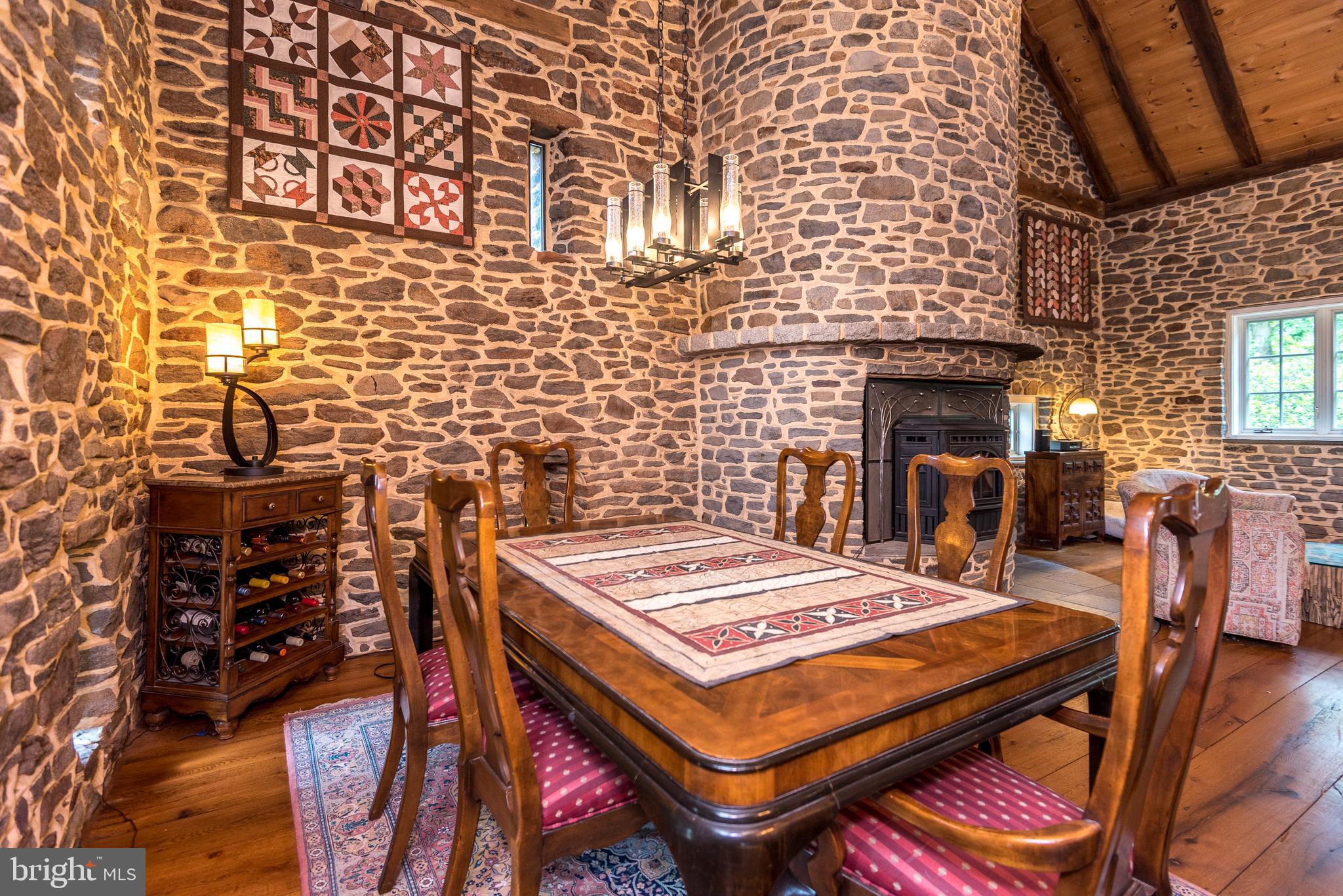 65 Reservoir Road Quakertown, PA 18951 - Photo 19 of 69 Dining Room w/ Stone Walls & Fireplace