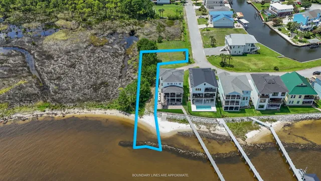 an aerial view of a house