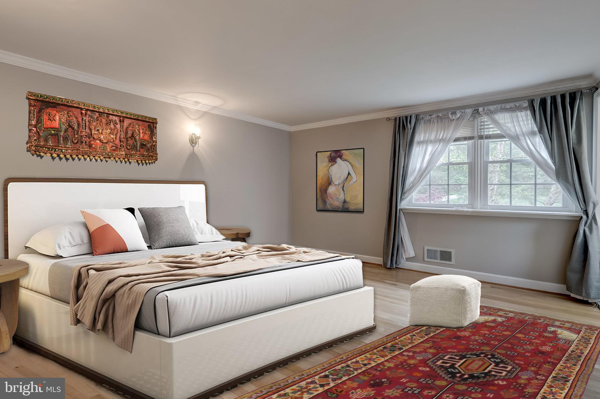Master bedroom virtually staged