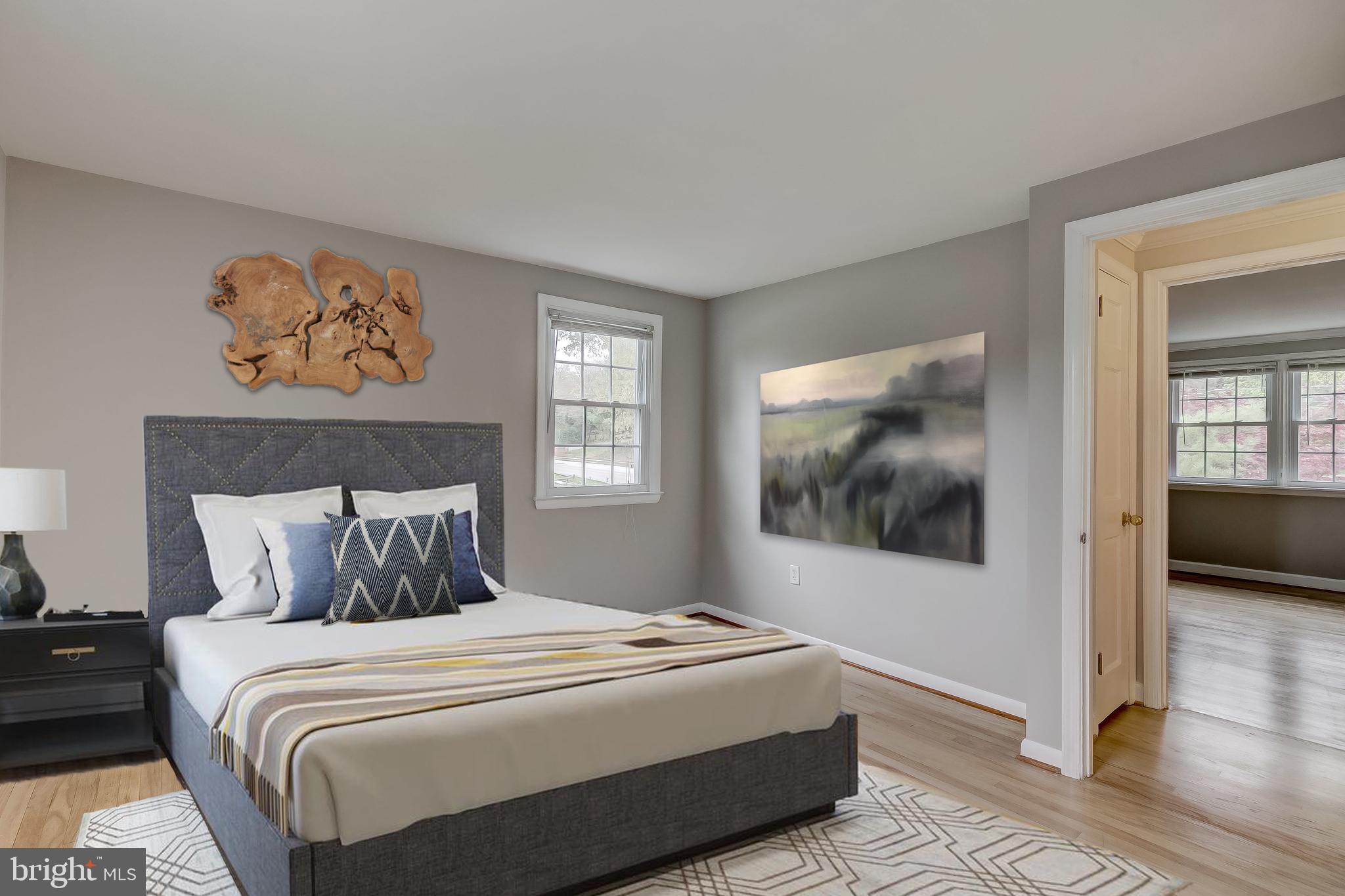 Virtually staged bedroom