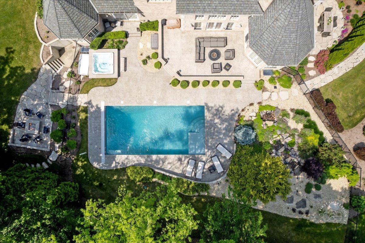 4N749 Old Farm Road St. Charles, IL 60175 - Photo 13 of 46 an aerial view of residential house with outdoor space and swimming pool