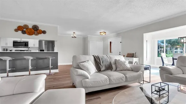 a living room with furniture and a couch