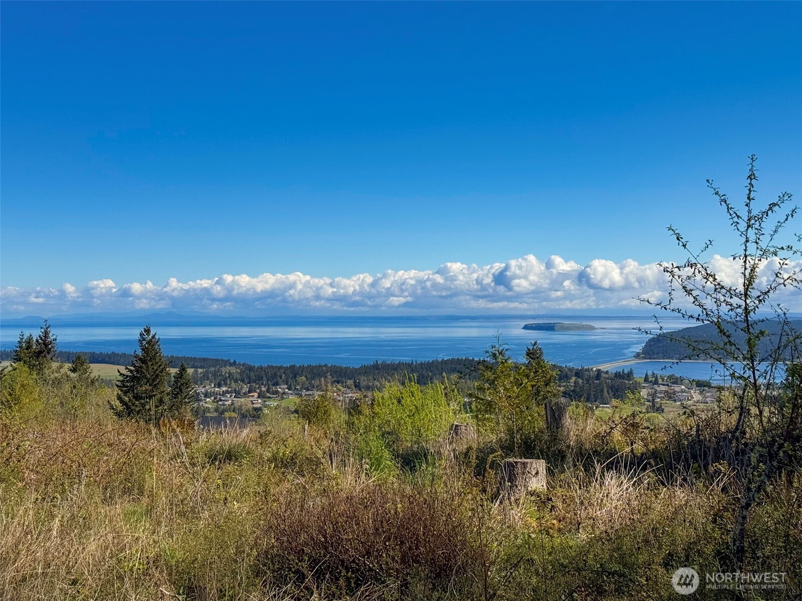 9999 Elk Pass Road Sequim, WA 98382 - Photo 26 of 40 a view of a lake and a yard