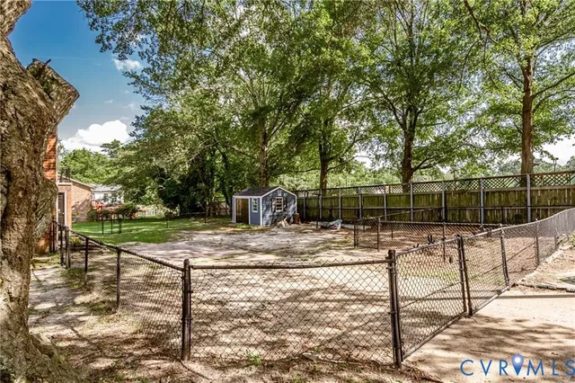 a view of a park with trees