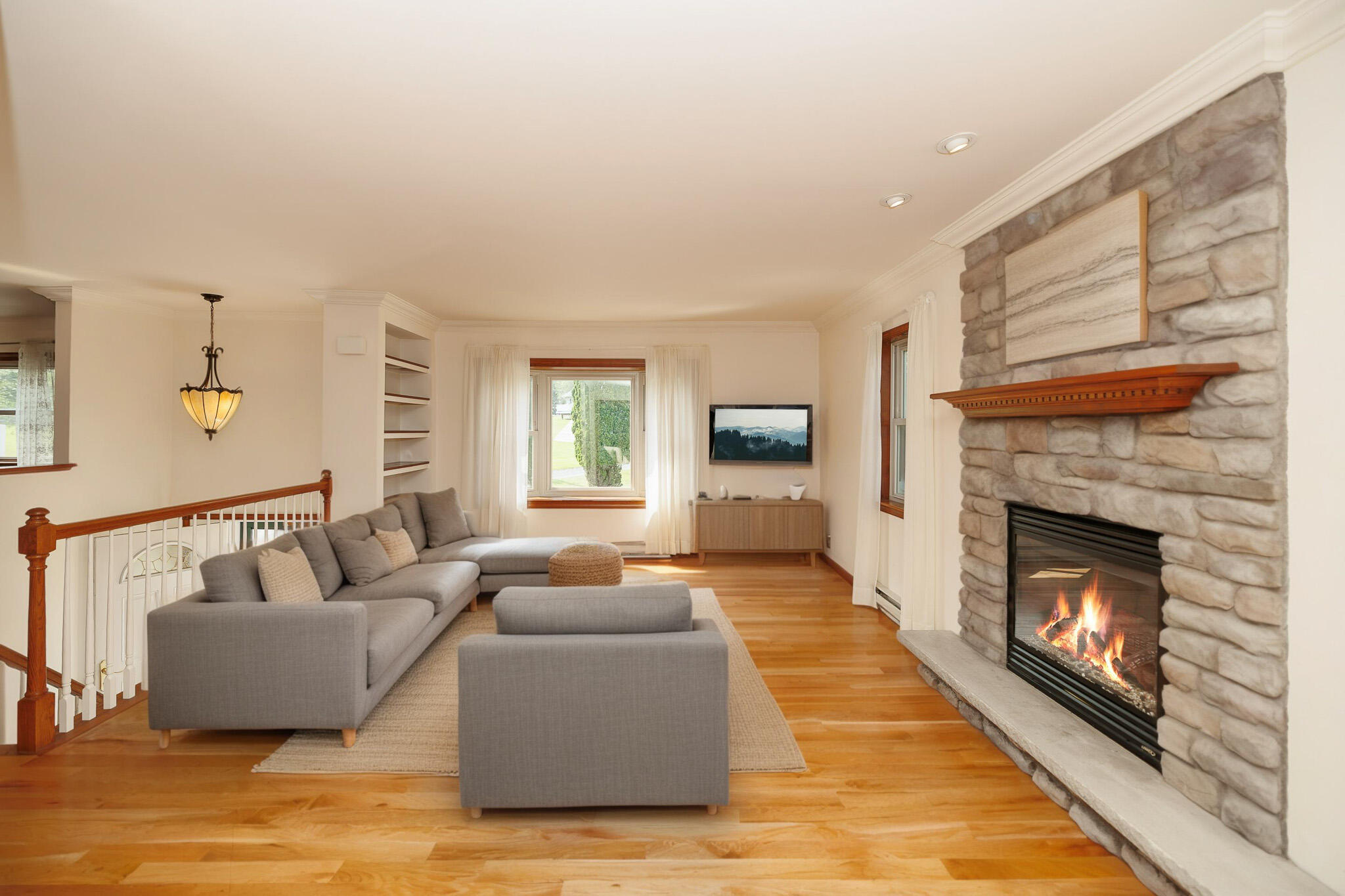 924 Hell Hollow Road Kunkletown, PA 18058 - Photo 35 of 60 a living room with furniture and a fireplace