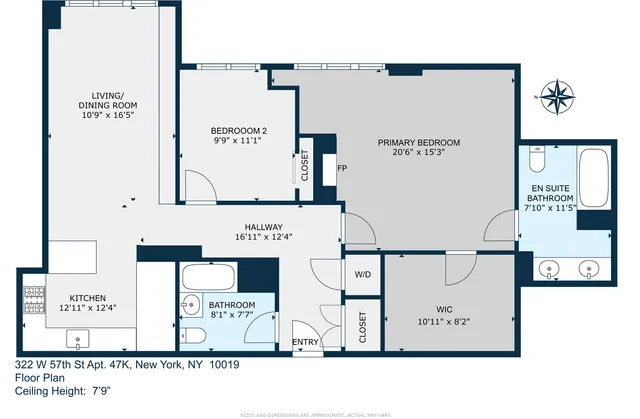 $1,850,000 | 322 West 57th Street, Unit 47K | Hell's Kitchen