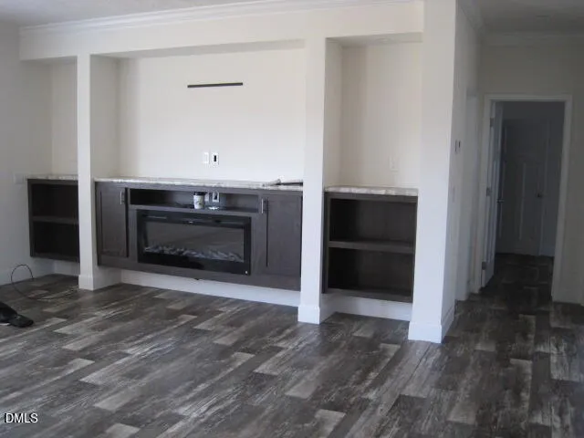 a living room with a fireplace