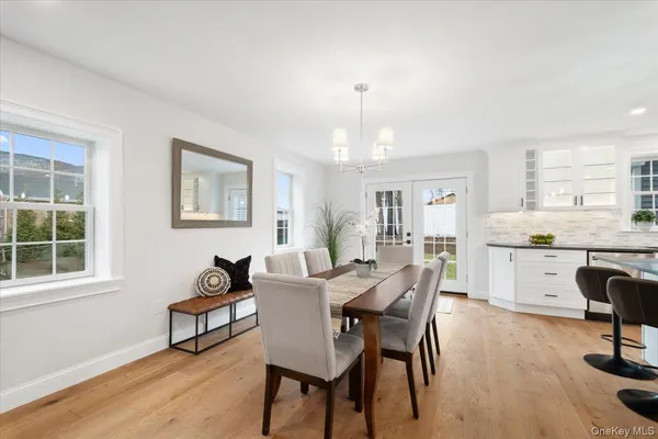 a view of a dining area with furniture