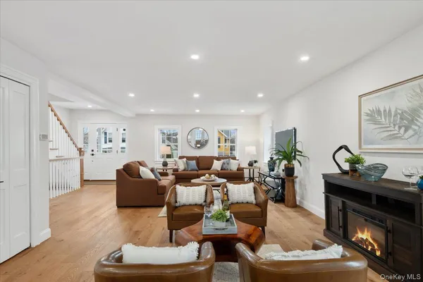 a living room with furniture