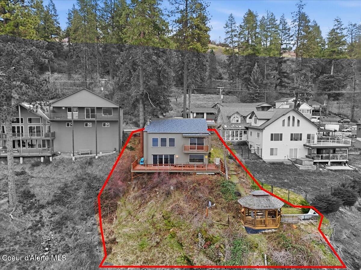 2395 South Silver Beach Road Coeur D'Alene, ID 83814 - Photo 45 of 47 Back of Home Aerial