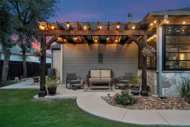a view of sitting area in front of house