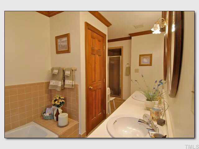 102 Skylark Way Raleigh, NC 27615 - Photo 5 of 10 a bathroom with a sink and a mirror