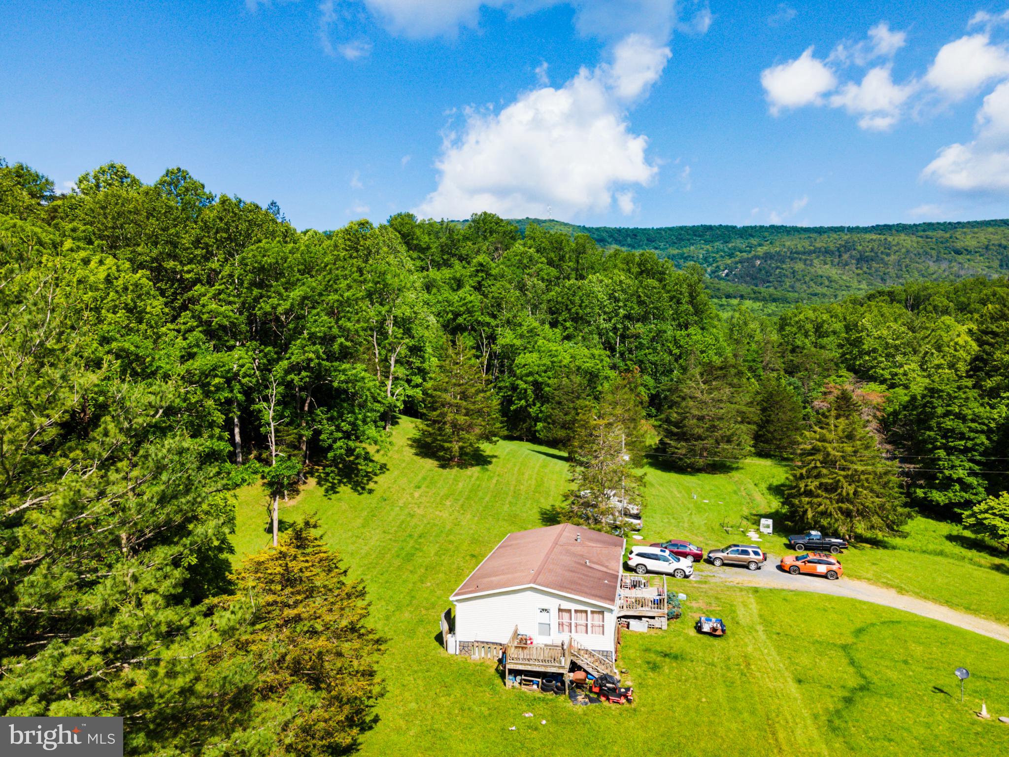 8883 Crooked Run Road Basye, VA 22810 - Photo 4 of 22 an aerial view of a house with yard swimming pool and outdoor seating