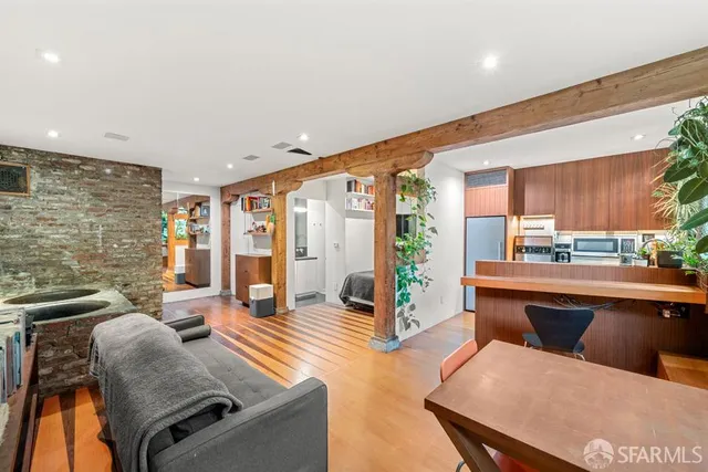 a view of bedroom and bathroom