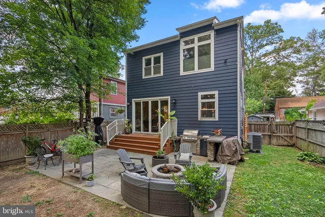 a backyard of a house with seating space