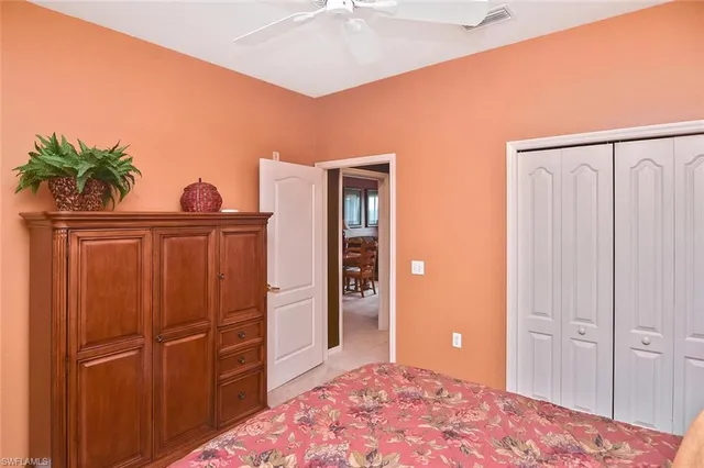a view of a hallway with closet