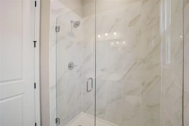 a bathroom with a shower