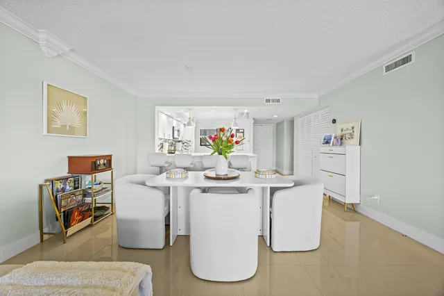 a view of a park with large trees