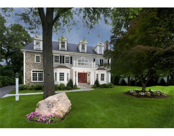 Lot 1-29 Edmunds Road Wellesley, MA 02481 - Photo 1 of 1 a front view of a house with a garden and trees