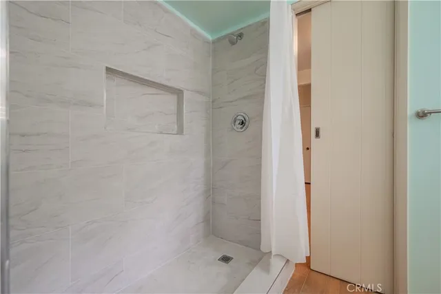 a bathroom with a shower