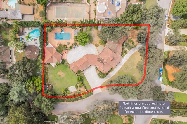 an aerial view of a house