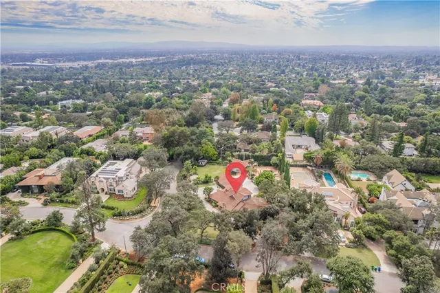 an aerial view of residential house with outdoor space