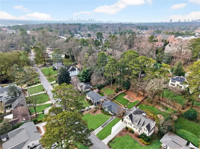 an aerial view of multiple house