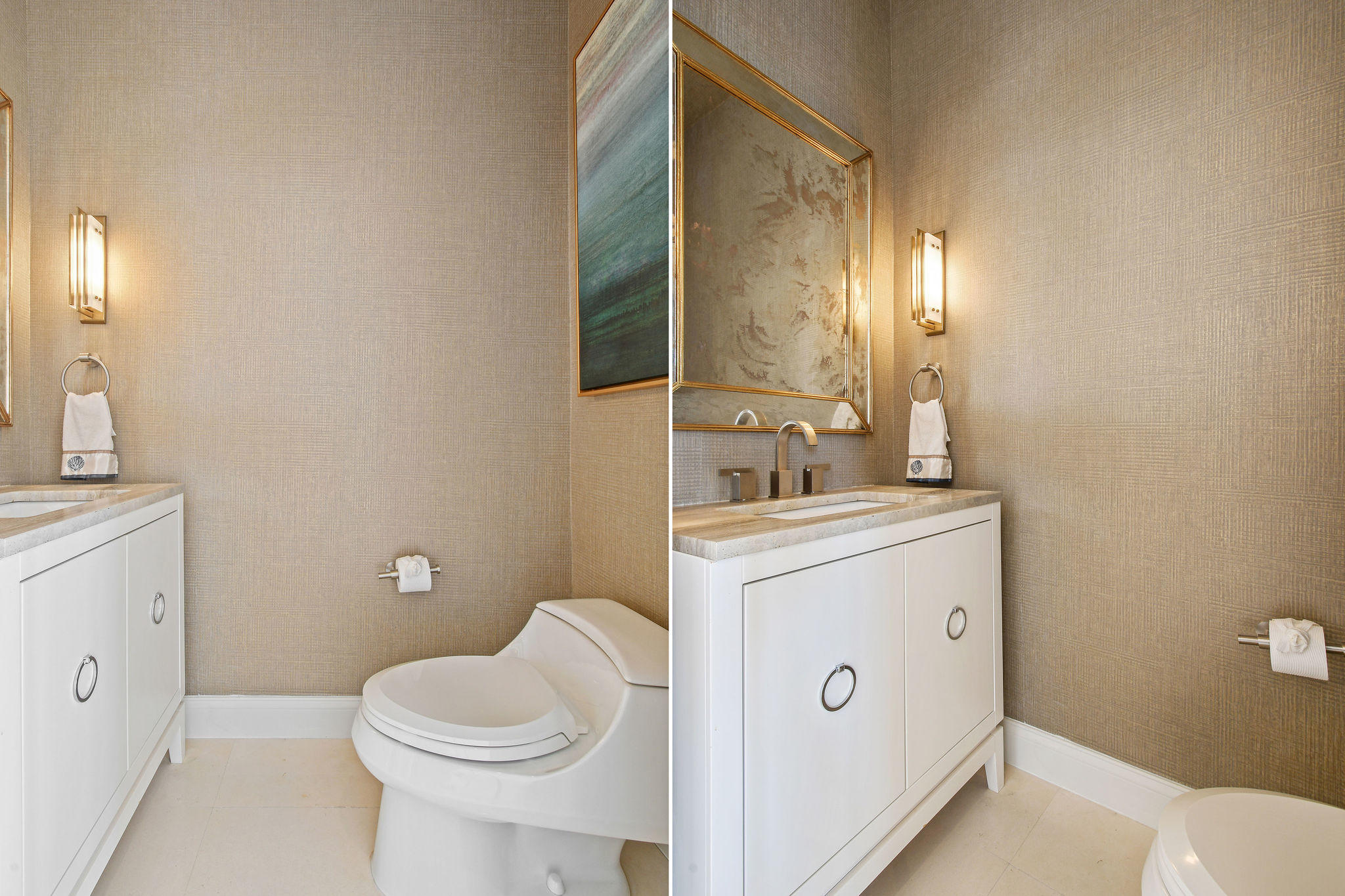 2700 North Ocean Drive, Unit LPH4B Riviera Beach, FL 33404 - Photo 27 of 67 a bathroom with a sink a toilet and a mirror