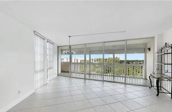 a view of a room with windows