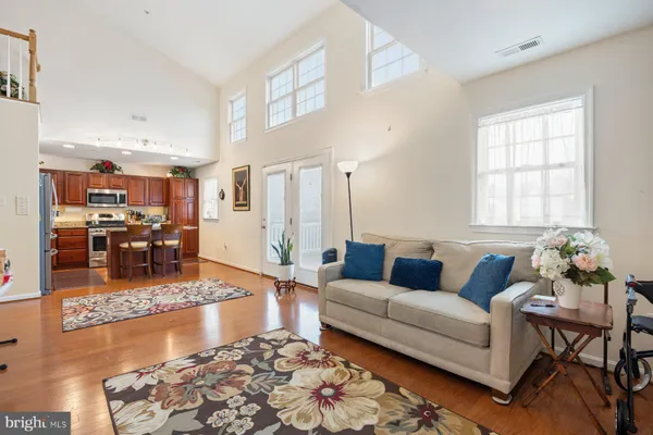 a living room with furniture and a couch