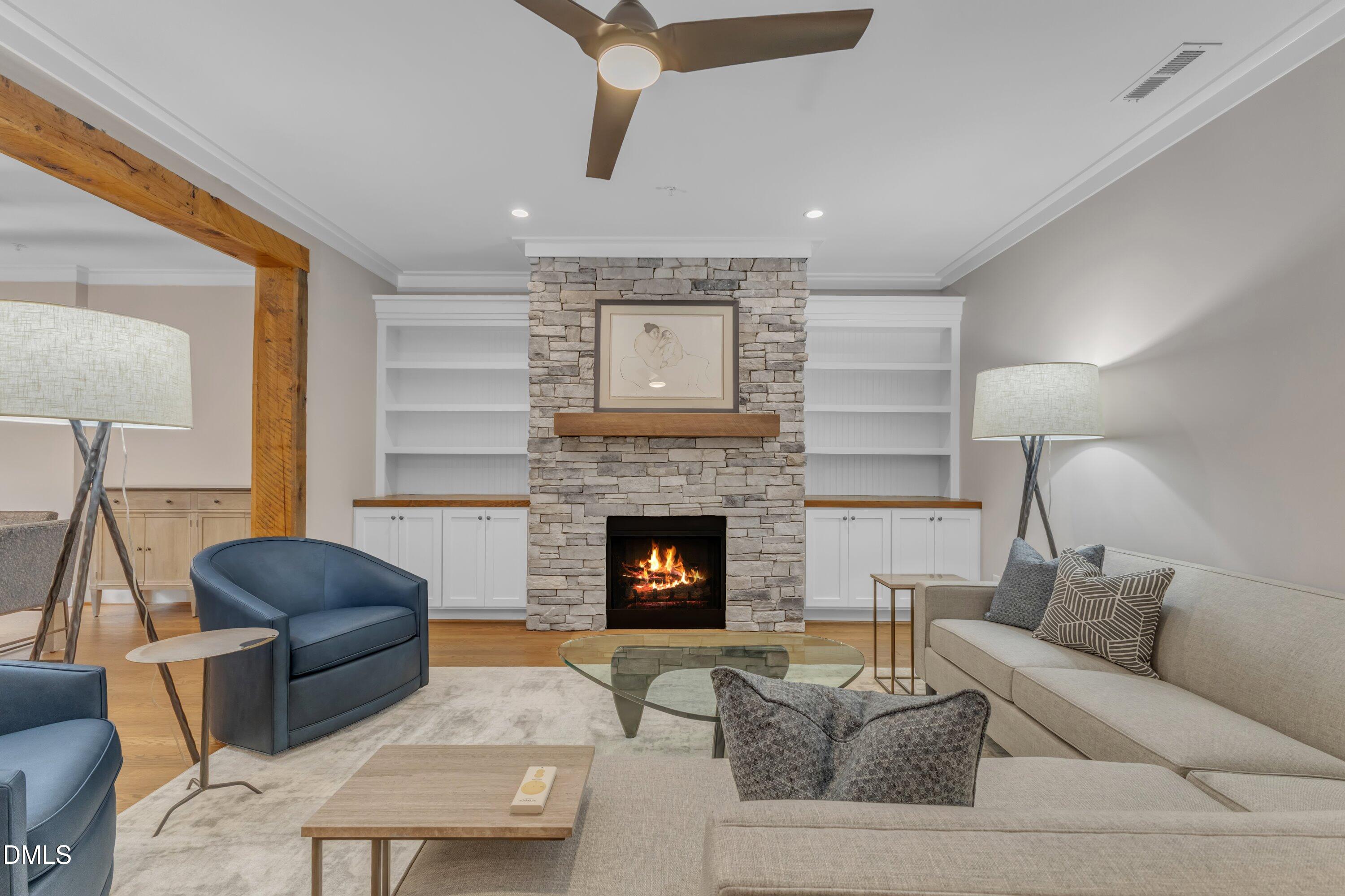 501 Hamilton Cottage Way Raleigh, NC 27605 - Photo 8 of 39 Stacked Stone Mantle w/Gas Fireplace