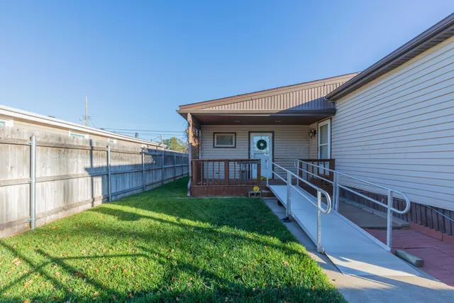 a view of a backyard with a garden