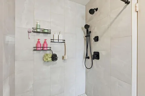 a bathroom with a shower