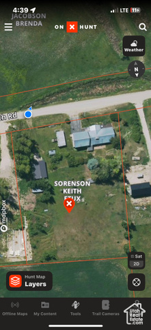 108 South Road Montpelier, ID 83254 - Photo 36 of 36 Aerial map of property and surrounding area with property boundaries highlighted