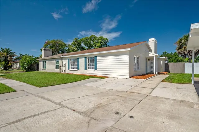 a view of a house with a patio