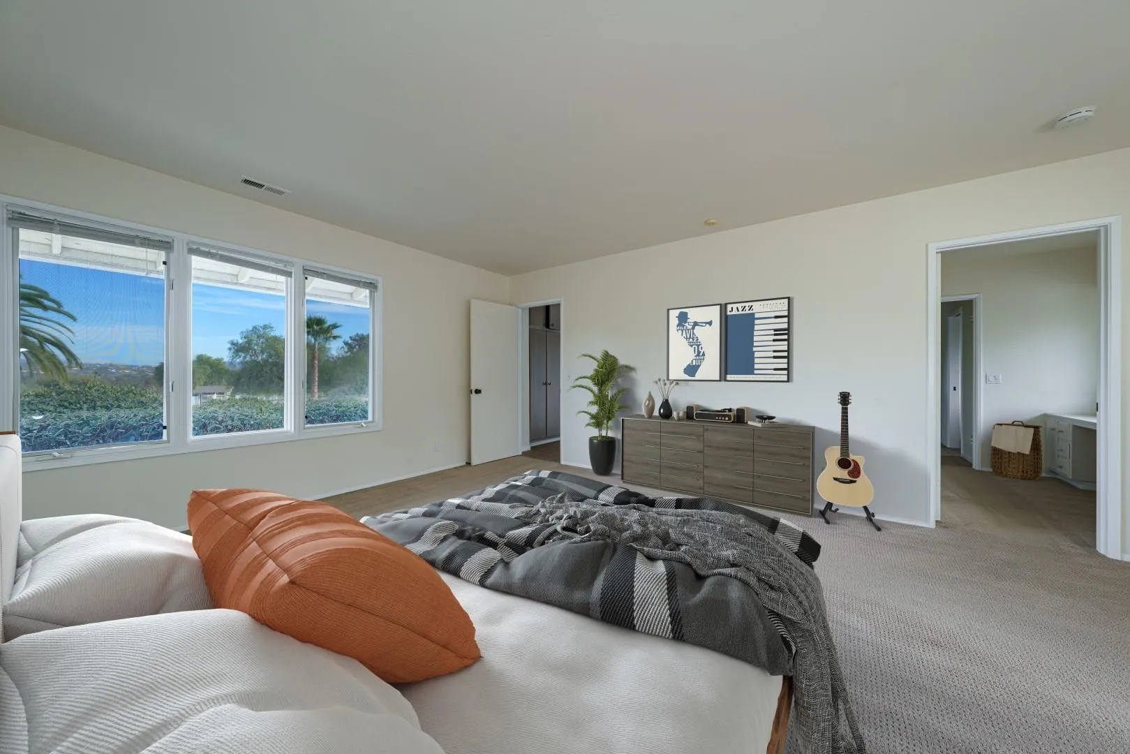 6531 Lago Lindo Rancho Santa Fe, CA 92067 - Photo 21 of 53 a bedroom with a large bed and a large window