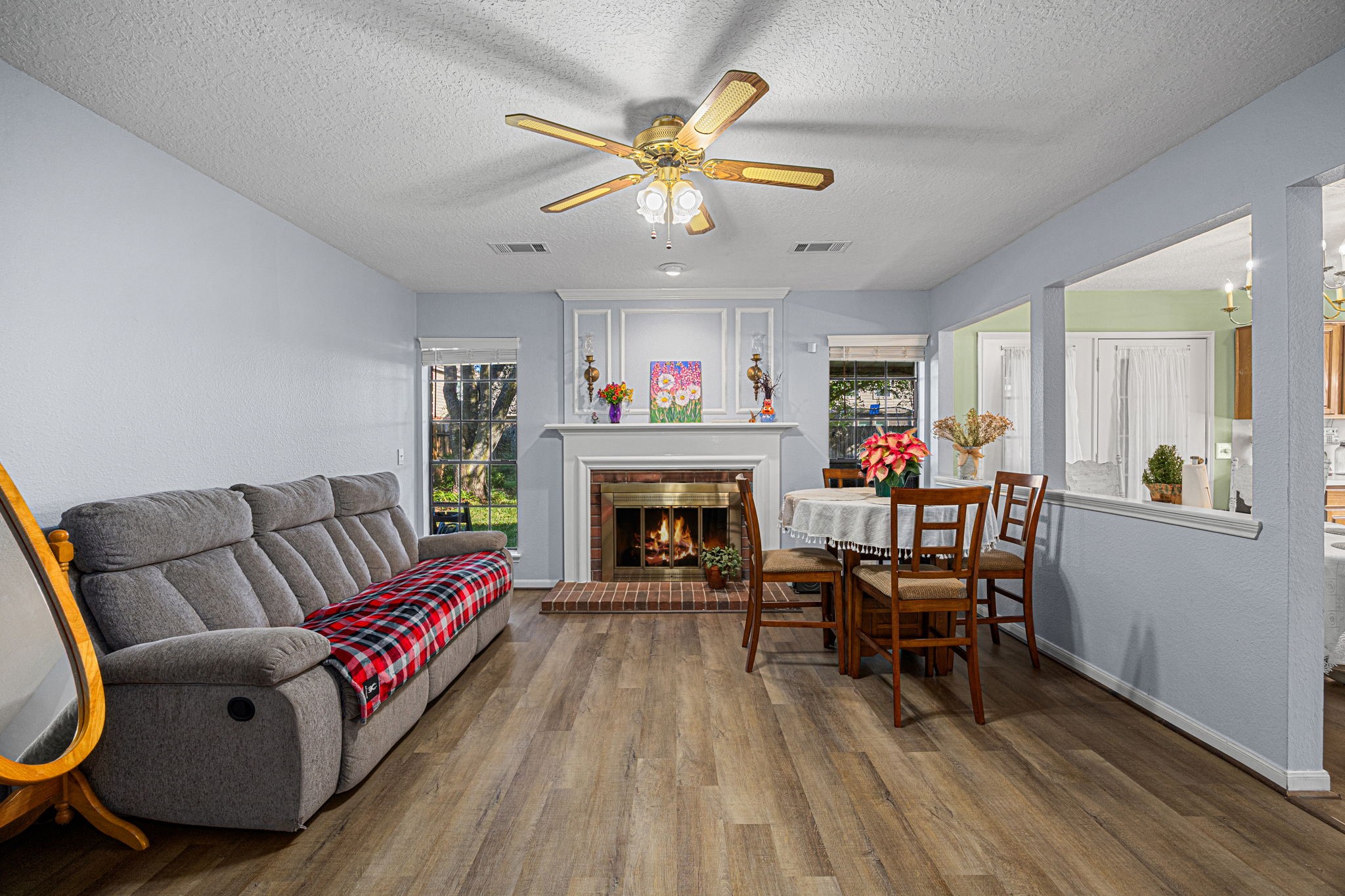 3402 Deeds Road Houston, TX 77084 - Photo 8 of 35 a living room with furniture and a fireplace
