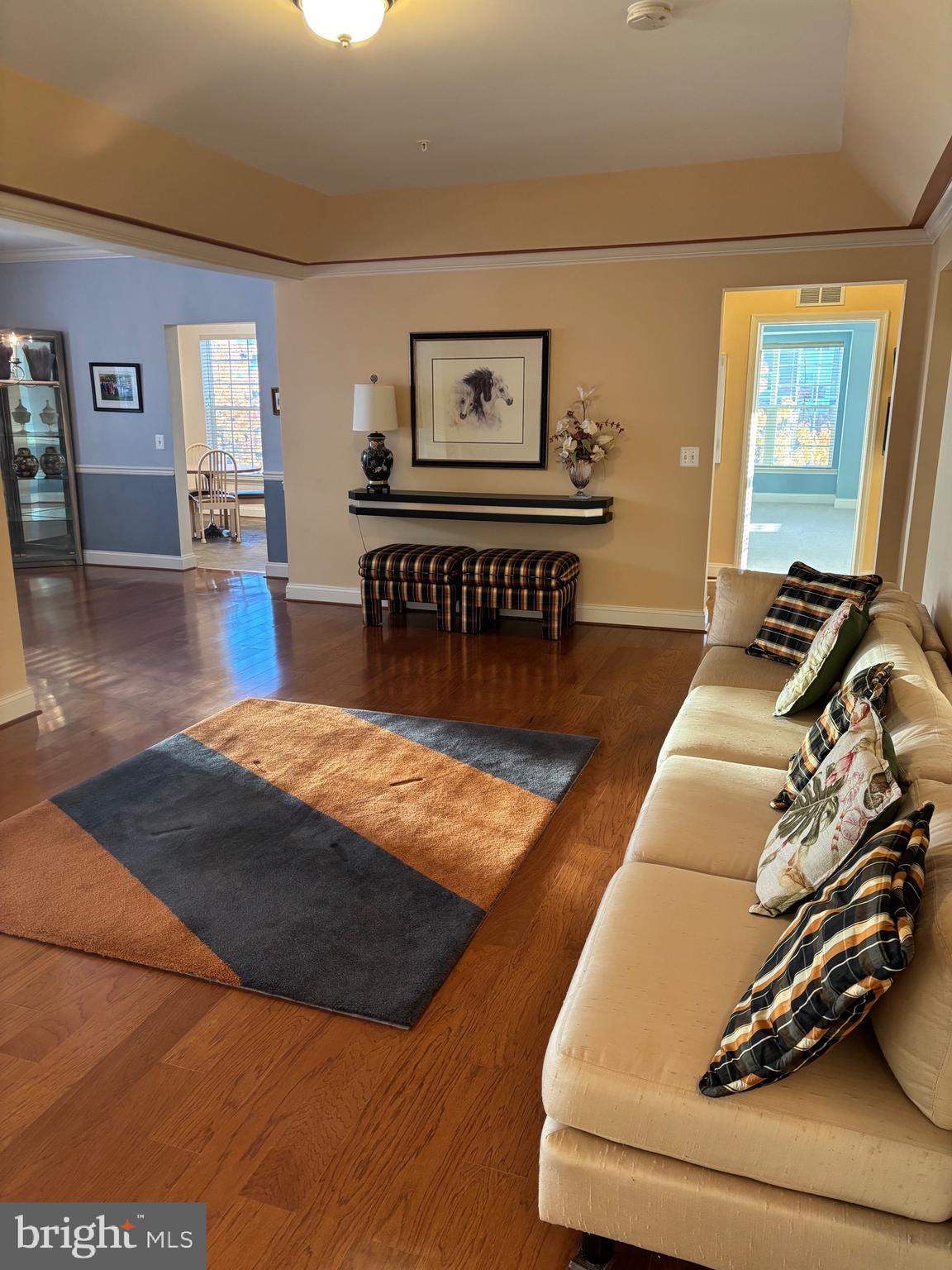 7300 Travertine Drive, Unit 302 Baltimore, MD 21209 - Photo 8 of 30 a living room with furniture and a gym equipment