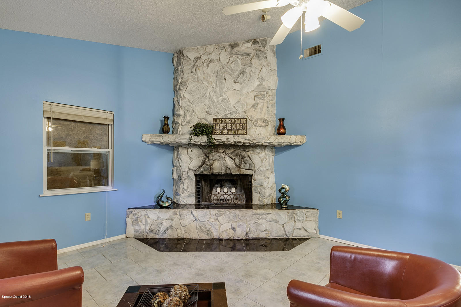 141 Virginia Road West Melbourne, FL 32904 - Photo 14 of 34 Stone Fireplace