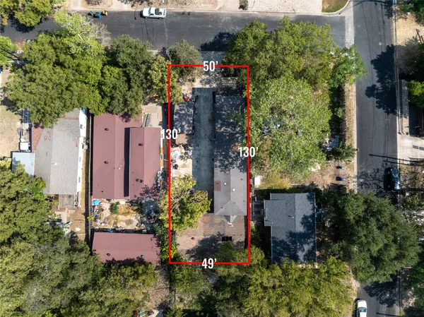 an aerial view of a house