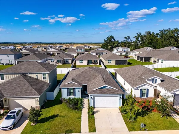 an aerial view of multiple houses