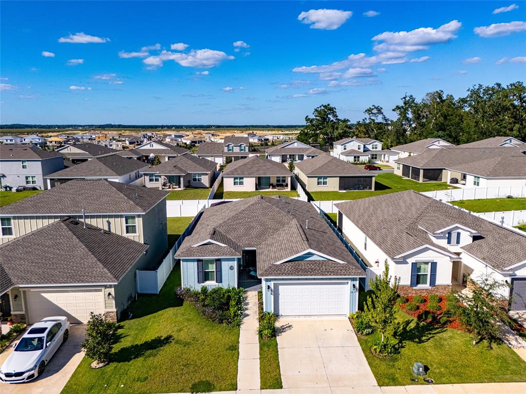 an aerial view of multiple houses