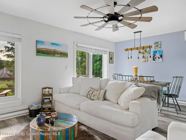 a living room with furniture