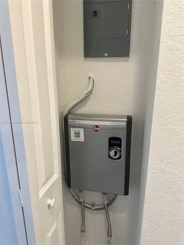 a view of a room that has a window